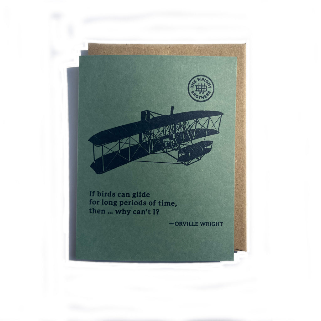 If birds can glide…why can’t I? letterpress greeting card