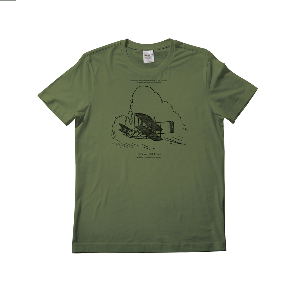 1905 Wright Flyer III. T-shirt | organic cotton, short sleeve, Moss