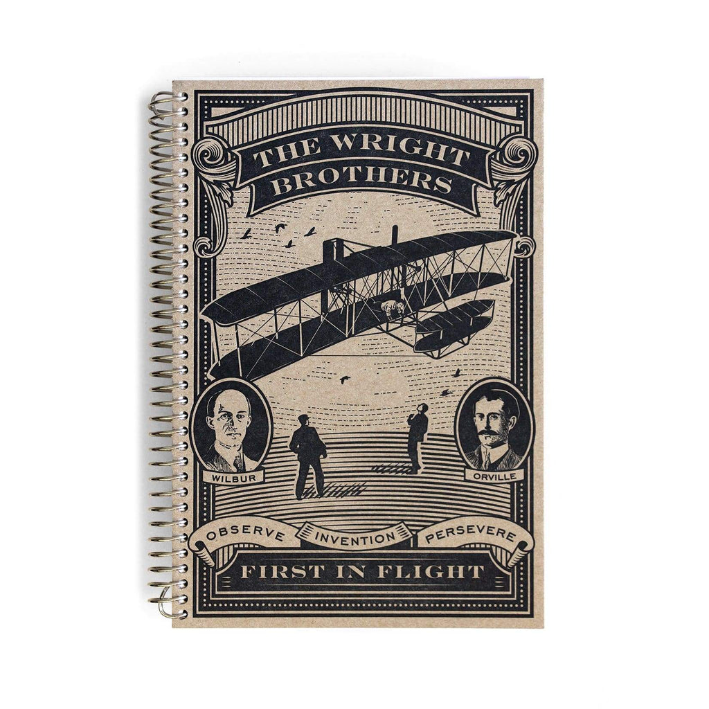 First in Flight spiral-bound notebook with letterpress cover (6x9)