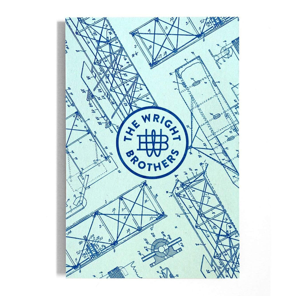 Glider patent drawing letterpress postcard (4x6)