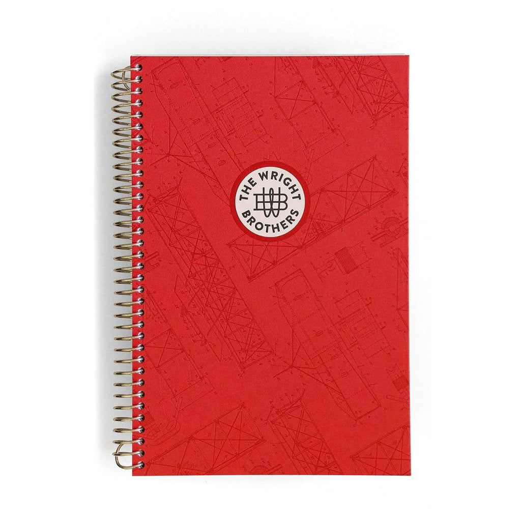 Glider patent drawing spiral-bound notebook with letterpress cover (6x9)