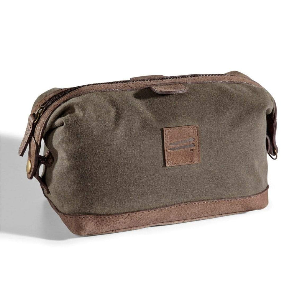 Waxed-Canvas Top-Zippered Toiletry Kit