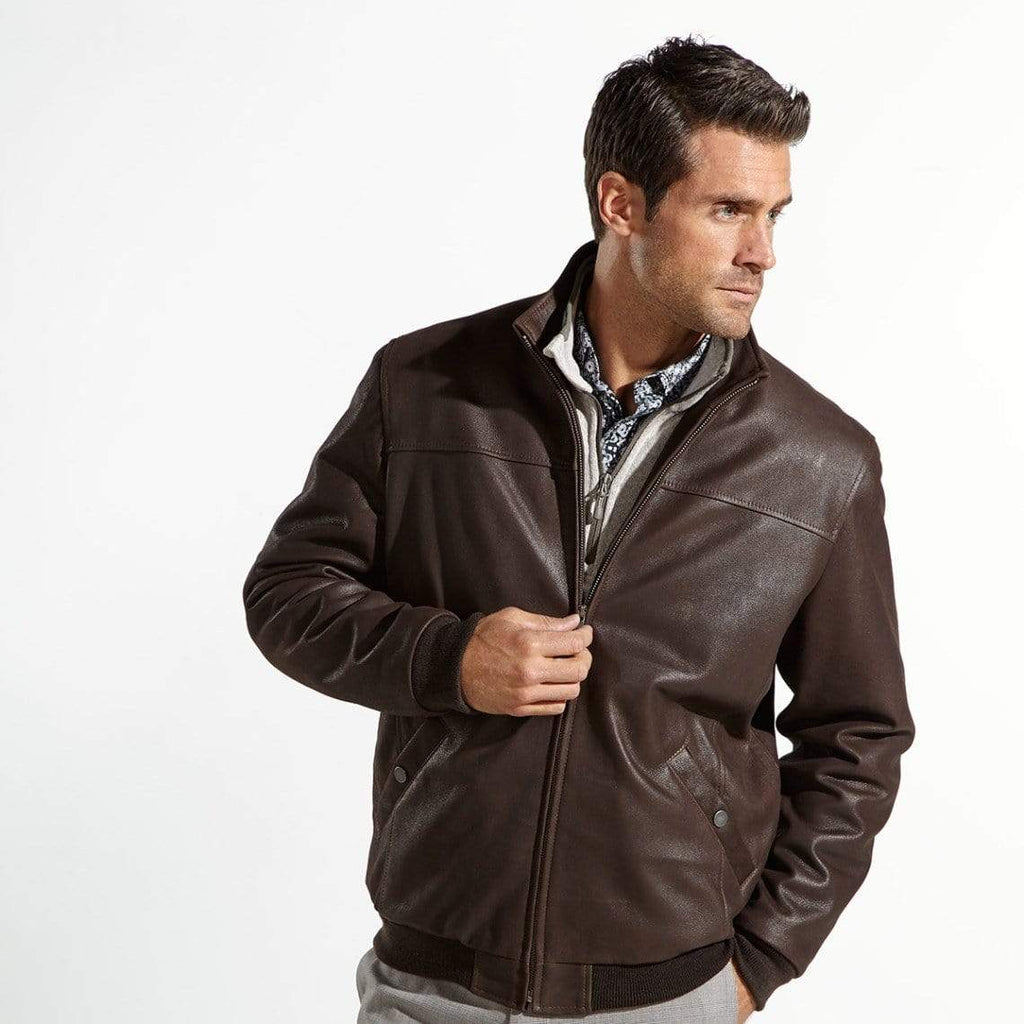 Leather Flight Jacket Satin-Lined