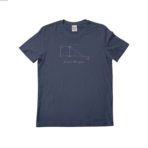 Start Wright. T-shirt | tri-blend, short sleeve, Tri-Indigo