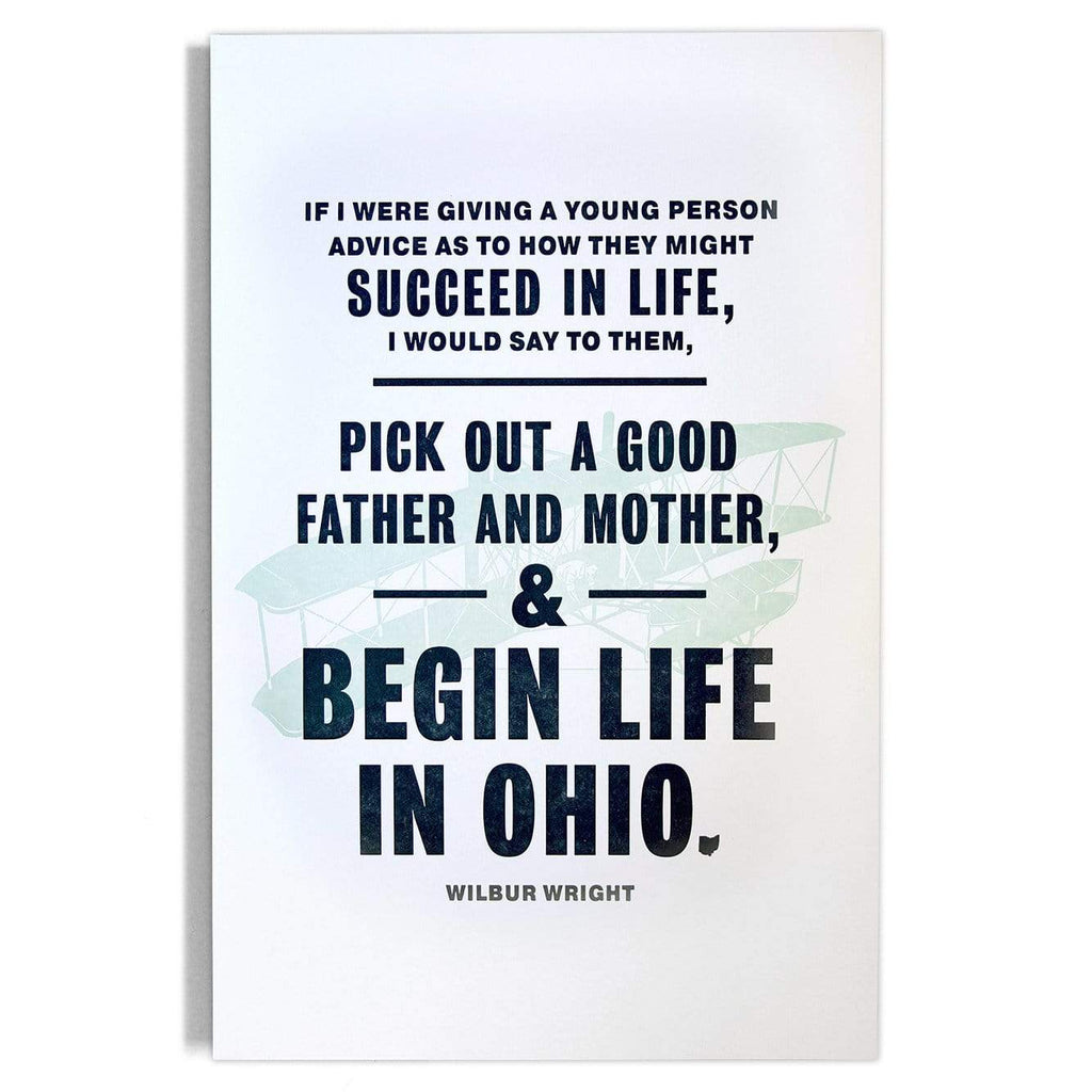 Igloo Letterpress Accessories Begin in Ohio letterpress art print (11x17)