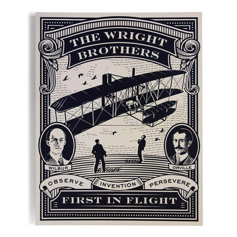 First in Flight letterpress postcard (4x6)