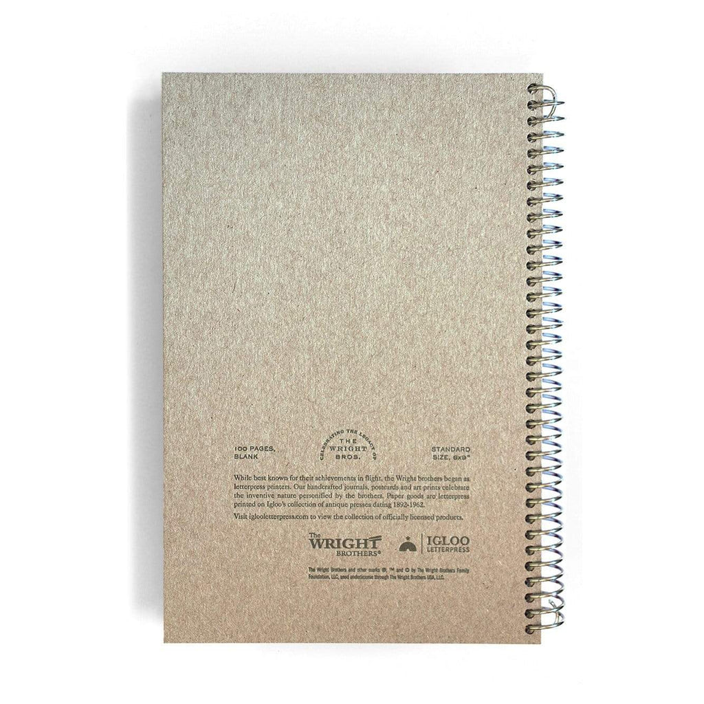 Igloo Letterpress Accessories First in Flight spiral-bound notebook with letterpress cover (6x9)