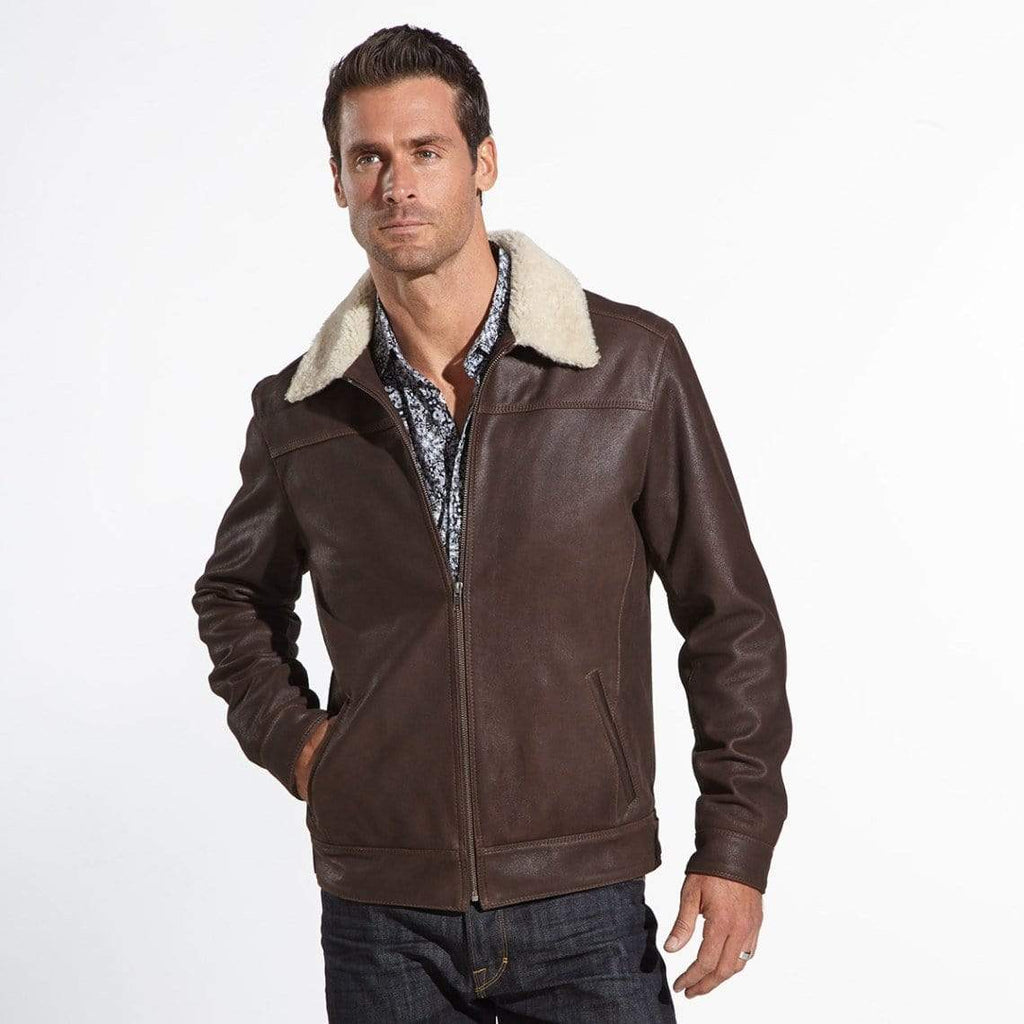 The Wright Brothers USA Jacket Leather flight jacket | shearling collar