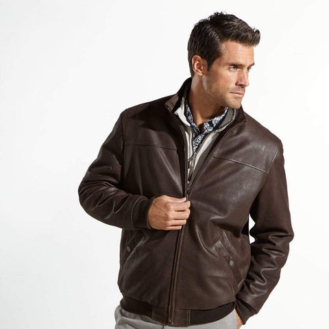 Leather flight jacket | shearling collar