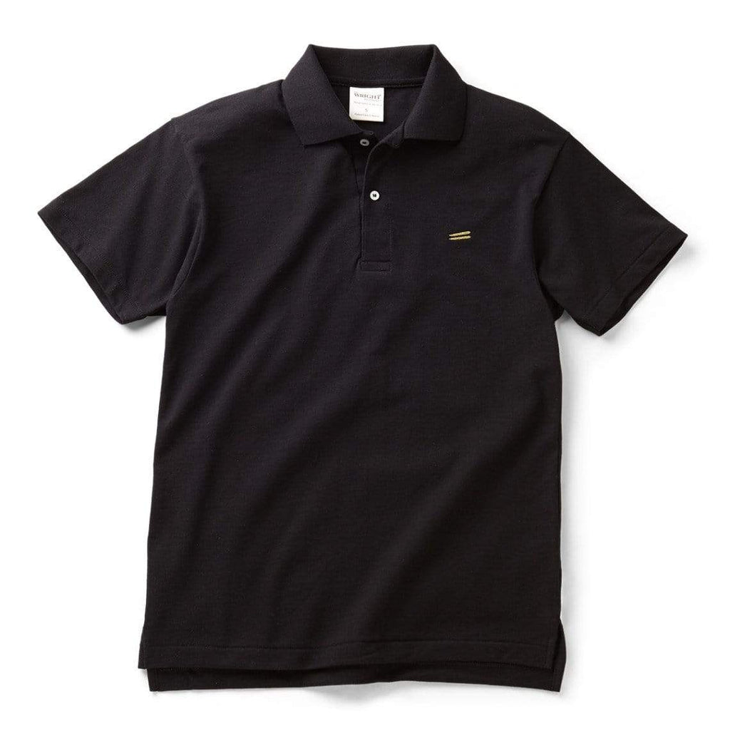 The Wright Brothers USA Shirts & Sweaters Black / S Cotton pique tennis shirt | Black